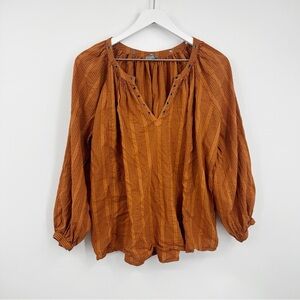 Aerie Orange Blouse Size Small Boho